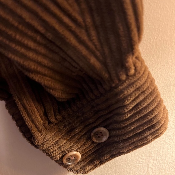 Charter Club Brown Corduroy Shacket W/ Suede Collar & 2 Front Pockets - Size S - Picture 4 of 7